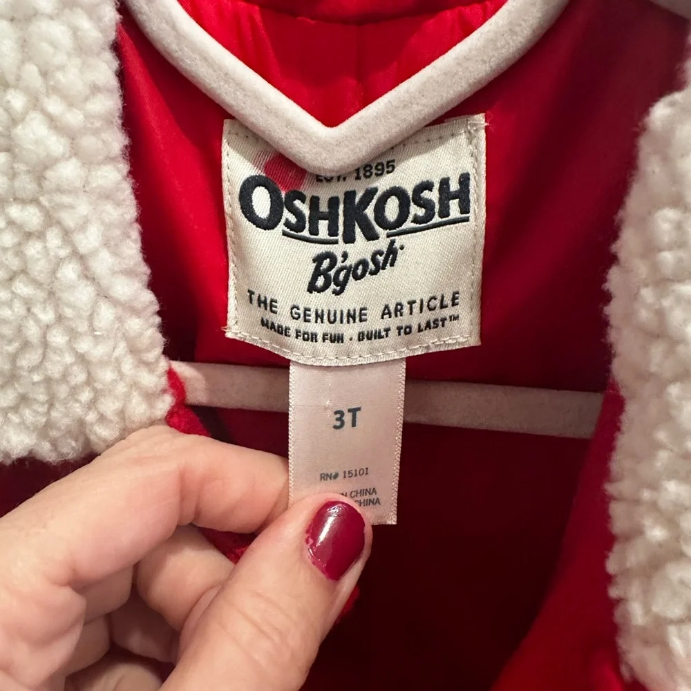 Oshkosh Bogash red pea coat | 3T